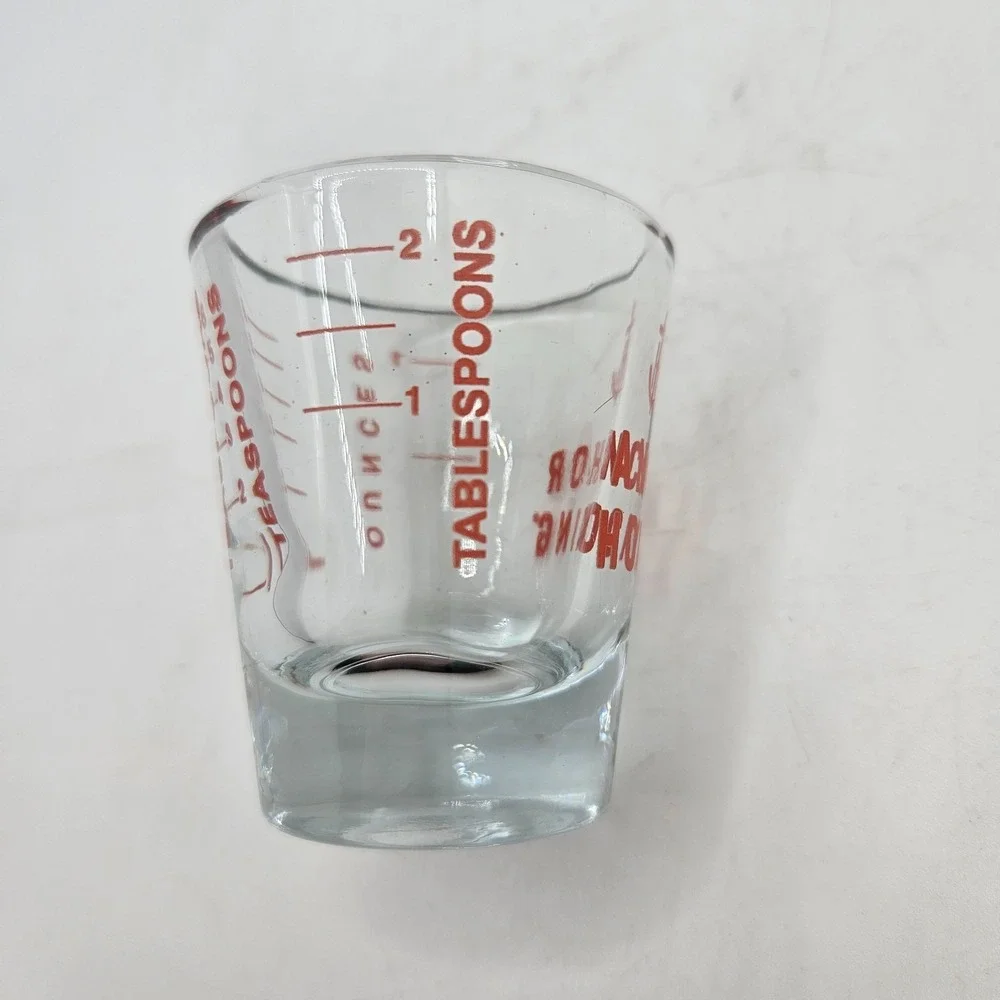 Vintage Anchor Hocking Glass Measuring Shot Glass Jigger 2 oz Barware
